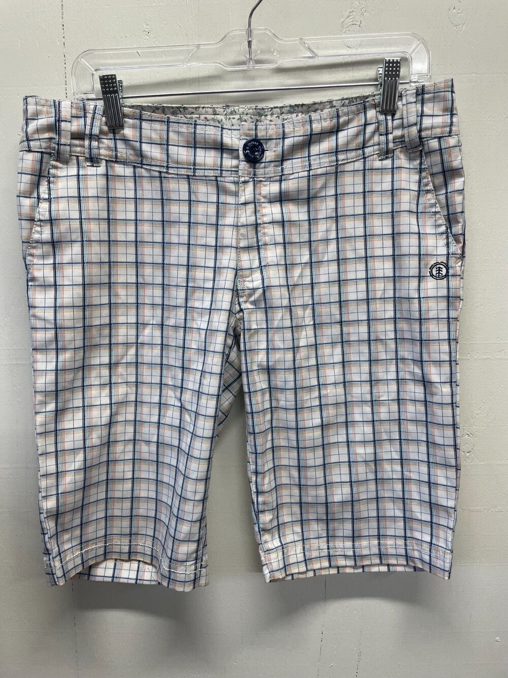 Element Women's Bermuda Shorts Size 7 Blue Plaid Preppy Coastal